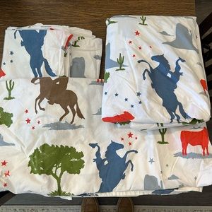 Pottery Barn Kids cowboy western full sheet set